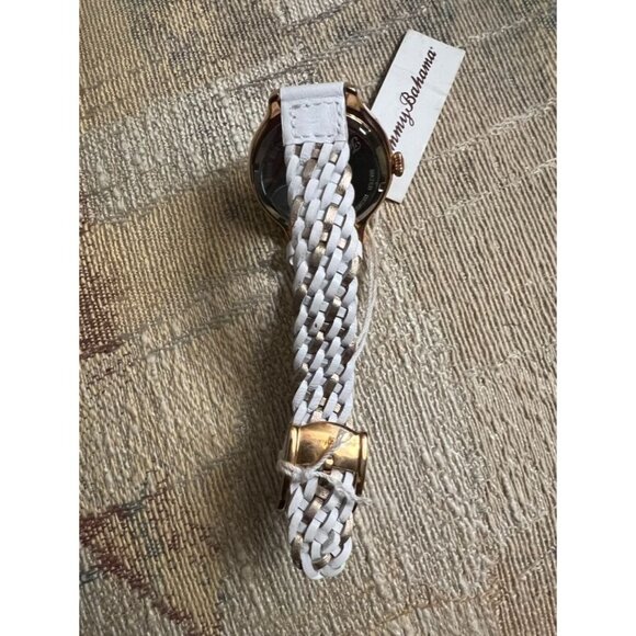 NWT Tommy Bahama 10018368 Waikiki MOP Dial White & Gold Leather Strap Watch - Picture 7 of 9